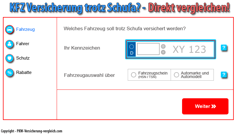 KFZ Versicherung trotz Schufa Auskunft
